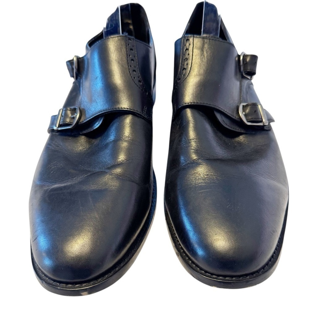 Nunn Bush Black Leather Comfort Gel Double Monk Strap Oxford Loafer Size 13